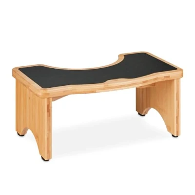 Imagen de Relaxdays Taburete Fisiológico, Banco de Inodoro, Adultos, Bambú, 18,5x44,5x26 cm, contra Hemorroides, Natural y Negro, Caucho