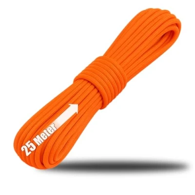 Imagen de com four® Cuerda de Paracord Ø 4 mm, 25 m con 7 Hilos para Botes, Camping, Exterior Nailon Capacidad Carga 250 kg Tienda, sujeción, Multiusos