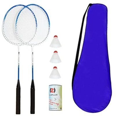 Imagen de Set de bádminton Plumas y 2 Raquetas con 3 Funda para Toda la Familia, Vacaciones, jardín, Playa