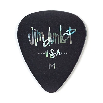 Imagen de JIM DUNLOP Púas Genuine Celluloid Classic, Saco de 12, Negro, Medium