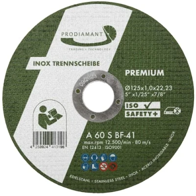 Imagen de PRODIAMANT disco de corte 125 mm x 1,0 mm, 50 unidades flexible para metal acero y inoxidable