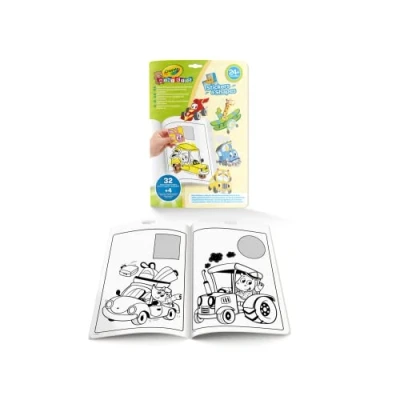 Imagen de CRAYOLA Mini Kids Álbum Pegatinas y Formas Vehículos Estrafalarios, 32 Páginas para Colorear 4 Hojas de Pegatinas, Actividad Creativa Niños, a Partir 2 Años, 25 6938G