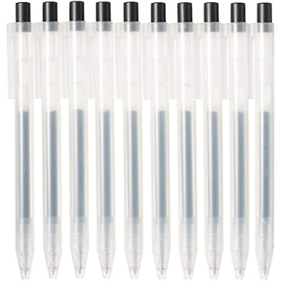 Imagen de MUJI Suave Tinta de Gel Bolígrafo Pluma Tipo Golpe 10 Piezas Juego, 0.5 mm Tamaño Punta, Negro (4550182902273)