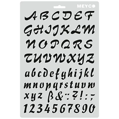 Imagen de Plantilla de caligrafía letras y números