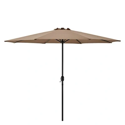 Imagen de casa.pro Sombrilla Sonn 300 x 230 cm con Manivela para Jardín Patio Terraza Balcón Repelente al Agua Parasol Vara de Acero Beige