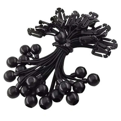 Imagen de Pulpos Elasticos,Tensores Elastico,20 Piezas Tensor Elastico Negro 25cm Cuerda EláStica con Bola,Gomas Elásticas Bola,para Banner,Lonas,Tiendas de Campañ