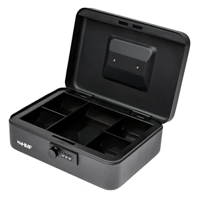 Imagen de HMF 20017 02 Caja de caudales con cerradura combinación (25 x 18 8,5 cm), color negro
