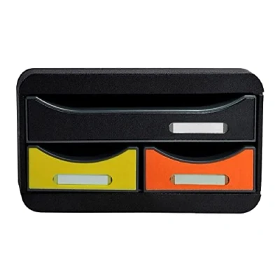 Imagen de Exacompta Ref. 311798D SMALL BOX MINI 3 cajones 1 cajón para documentos en formato A4+ 2 finos utensilios pequeños dimensiones 347 x 278 130 mm Arlequin