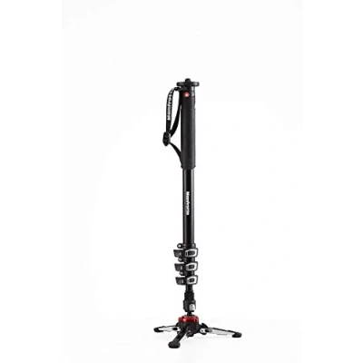 Imagen de Manfrotto Video Monopod XPRO+, Monopié de Aluminio 4 Secciones y Base Fluida para Cámaras Compactas Accesorio Fotografía la Creación Contenido, Vídeos, Vlogging