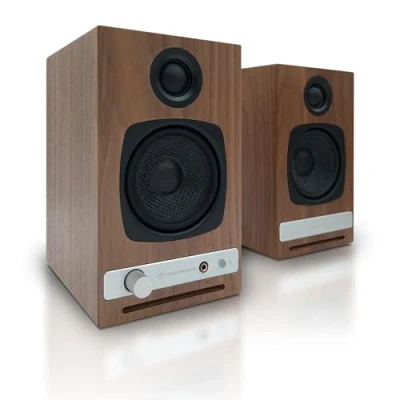 Imagen de Audioengine Altavoces de Escritorio inalámbricos HD3 60W Amplificador Analógico y DAC Incorporado 24 bits USB aptX HD Bluetooth, USB, RCA Entradas 3.5mm Cables Incluidos (Nuez)