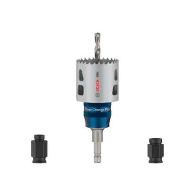 Imagen de Bosch 5 x Pro Multi Material Power Change Plus Juego de iniciación (para madera blanda, paneles yeso, diámetro 51 mm, taladro y destornillador)