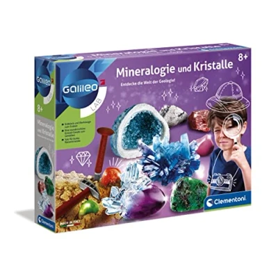 Imagen de Clementoni Galileo Lab 59005 Juego mineralogía y Cristales para niños a Partir de 8 años, Incluye Herramientas excavación geoda Cristal, Talla única, Mittel (59005.6)