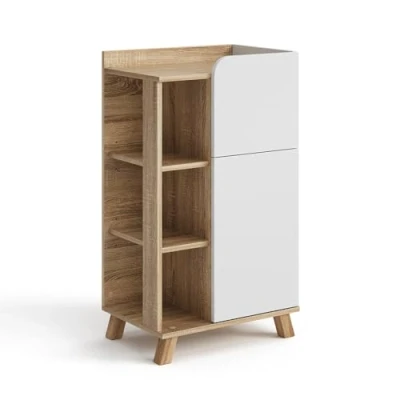 Imagen de Vicco Armario Mediano Karen, Sonoma/Blanco, 50 x 90 cm con Puerta y cajón