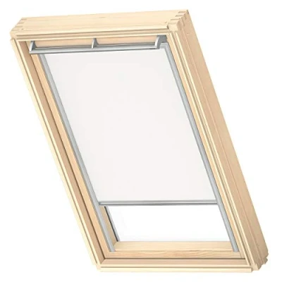 Imagen de Original VELUX Cortina de Oscurecimiento para Ventanas Techo C04, Blanco con guía Lateral Gris