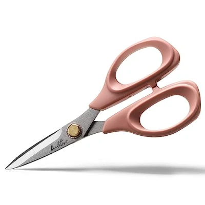 Imagen de Beaditive Tijeras de costura tela acero inoxidable 6 pulgadas profesionales con hoja dentada para corte y acolchado cómodas sastre modista Coral