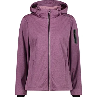 Imagen de CMP Chaqueta softshell melange ligera para mujer con capucha desmontable, Rosa Flúor Mel., M