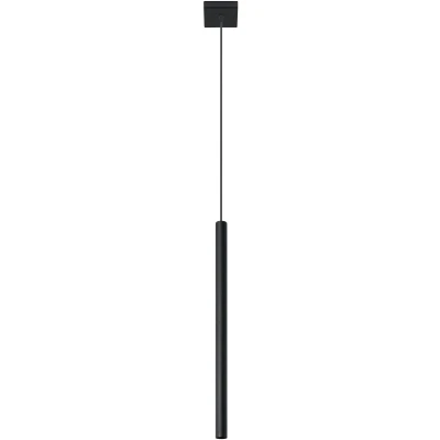 Imagen de SOLLUX lighting Pastelo Lámpara de techo colgante con 1 foco, para salón, comedor, cocina, acero pulverizado, color negro, 8 x 100 cm