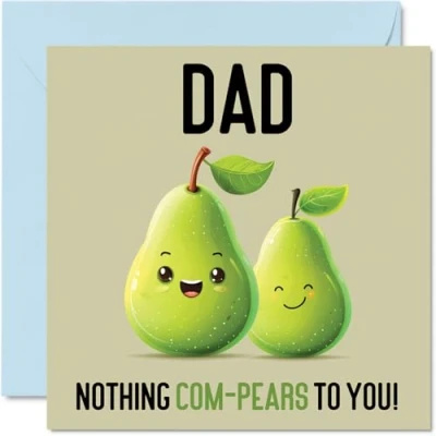 Imagen de tarjetas de cumpleaños para papá, Nothing Com Pears, divertida tarjeta feliz papá parte hijo e hija, del día padre padre, felicitación broma