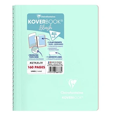 Imagen de Clairefontaine 366773C Cuaderno de espiral Koverbook (14, 8 x 21 cm), color Menta