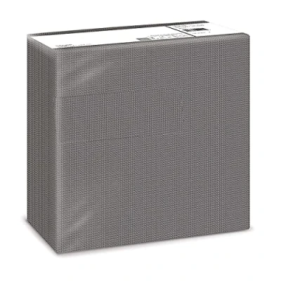 Imagen de Fato Servilletas de Papel Secas, Airlaid, Efecto Textil, Paquete 50 Servilletas, Tamaño 40x40 dobladas en 4, Color Decoración Negro Titanio
