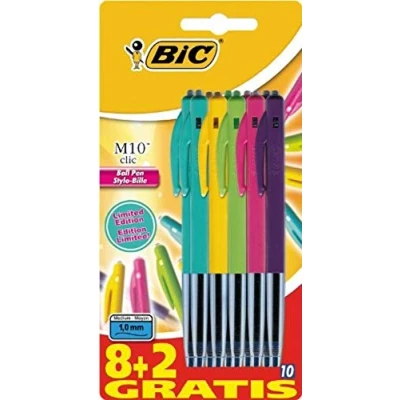 Imagen de BiC M10 Clic Bolígrafo retráctil (10 unidades), varios colores