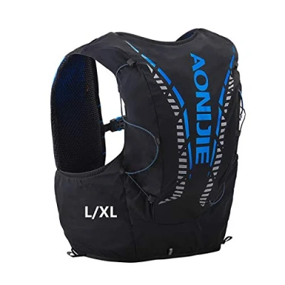 Imagen de AONIJIE 12L Profesional Ligero Mochila de hidratación Superior Chaleco para Trail Running Ciclismo Marathoner Hombre Mujer (Negro L/XL)