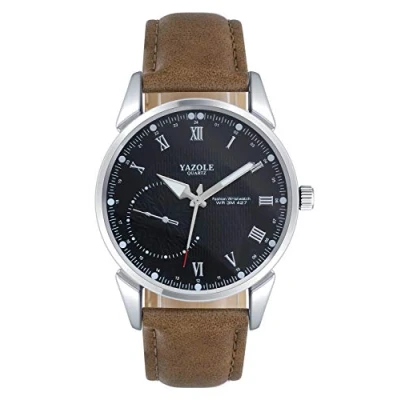 Imagen de SUPBRO Relojes Hombre Analógico Cuarzo Impermeable Pulsera de Cuero Deporte Watch Business Casual Regalo Elegante