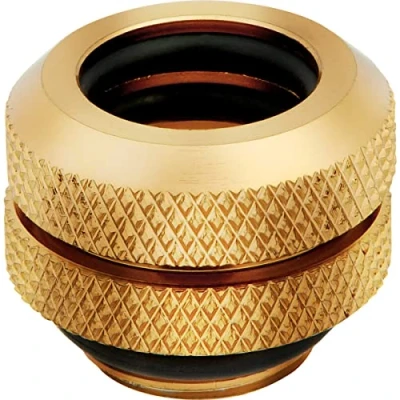 Imagen de Corsair Hydro X Series XF Hardline Fittings de 12 mm Diámetro Exterior, Paquete Cuatro (Roscas Puerto BSPP 1/4 Pulgada, Diseño Doble Junta Tórica) Oro