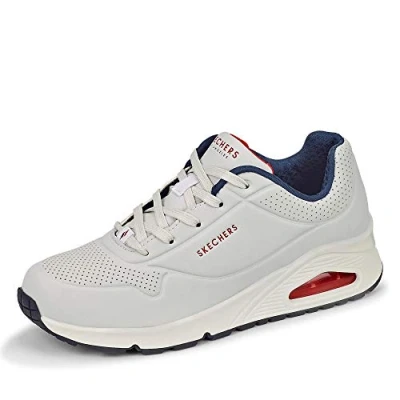 Imagen de Skechers Uno, Zapatillas de Deporte Mujer, White Durabuck Navy Red Trim, 38 EU