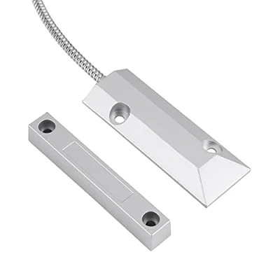Imagen de Sensor de interruptor magnético ventana puerta, detector contacto con cable amplio espacio magnético, alarma seguridad para garaje casa