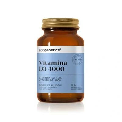 Imagen de ECOGENETICS Vitamina D3 4000 IU 60 Cápsulas Complemento Nutricional para Reforzar Sistema Inmune del Sol Ideal Salud Reproductiva y Preconcepción Pastillas Antienvejecimiento
