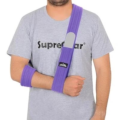 Imagen de supregear Soportes de Brazos, Cabestrillo para el Brazo Ajustable, Ligero Cómodo Hombro Inmovilizador Sling Transpirable Médico Soporte Lesionado Brazo/Mano/Codo 180cm