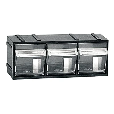 Imagen de Unidad de almacenamiento modular plástico L 192 x P 60 H 77 mm con 3 cubos basculantes transparentes