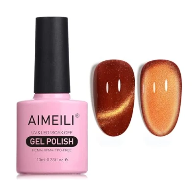 Imagen de AIMEILI 9D Ojo de Gato Esmaltes Semipermanentes para Uñas Sin crueldad Vegano Libre HEMA Magnético Soak Off UV LED Permanentes Esmalte 10ml，729