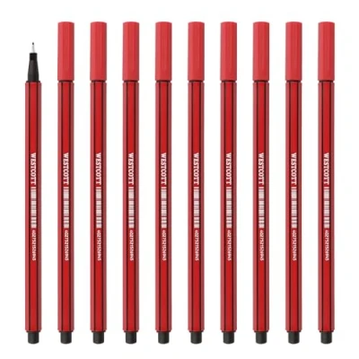 Imagen de Westcott STORYLINER Rotulador fino Rojo 10 Unidades premium con grosor de Trazo 0,4 mm preciso, punta metálica E 737784 00
