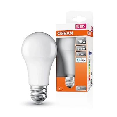 Imagen de OSRAM Lámpara LED A75 de Star para el enchufe E27, forma pera, óptica Matt, 1055 lúmenes, luz día blanca (6500k), reemplazo bombillas convencionales 75W, 1 paquete