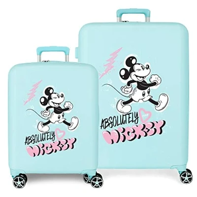 Imagen de Disney Mickey Friendly Juego de maletas Turquesa 55/70 cms Rígida ABS Cierre TSA integrado 88L 6