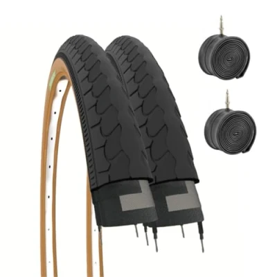 Imagen de ECOVELO Negros 2 neumáticos 26 x 1 3/8 (37 590) + cámaras, Adultos Unisex,