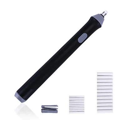Imagen de Kit de borrador eléctrico con 23 recambios goma borrar, borradores automáticos para dibujo, pintura, bosquejo, planes arquitectónicos, lápices,funciona pilas