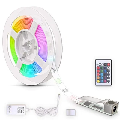 Imagen de B.K.Licht LED Strip 3m, recubierto de silicona, RGB, control remoto, autoadhesivo, cambio color, acortable, Tiras LED, cadena luz, cinta, tiras, tira luz blanco