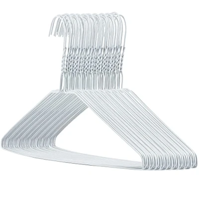 Imagen de HANGERWORLD 50 Perchas de Metal 41 cm Calibre 13 con Alambre Blanco Remat para Ropa y Pantalones