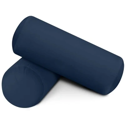Imagen de Utopia Bedding Almohada Cilíndrica 15 x 40 cm (2 Unidades), Fibra Virgen Siliconada, Cojin Cilindrico (Azul Marino)