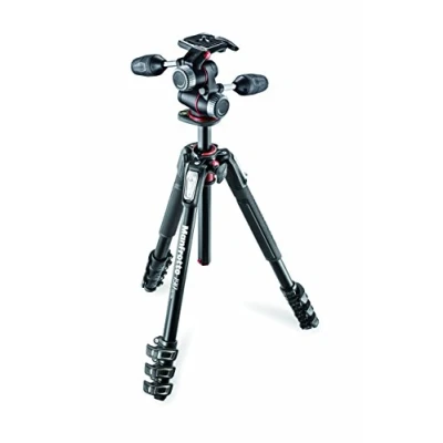 Imagen de Manfrotto MK190XPRO4 3W Trípode Completo (4 Secciones, rótula 3 Way, Aluminio) Negro