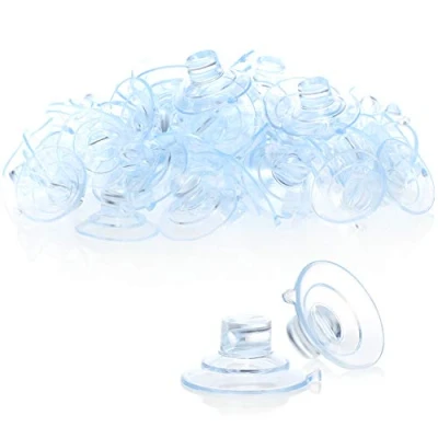 Imagen de com four® 60x Soporte de Ventosa para Luces Colores Ventosas con Abertura en Transparente decoración Navidad (060 Piezas Transparente)