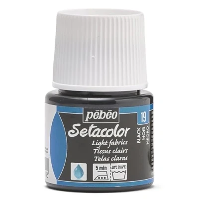 Imagen de Pot de &#039;Pébéo Setacolor pintura textil&#039; negro 45 ml