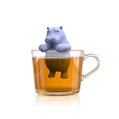 Imagen de Winkee Cute animal Teesieb I infusor de té para suelto divertido Colador taza especias silicona Figura bola (hipo)