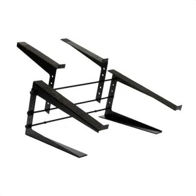 Imagen de Ibiza SLAP190 Soporte doble para portátil y mesa de control DJ ajustable Negro