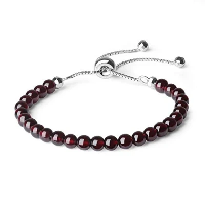Imagen de COAI Pulsera Ajustable para Mujer en Plata 925 y Granate Piedra Natural