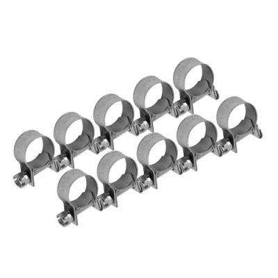 Imagen de Abrazadera de manguera, Fydun 10pcs Mini tubo línea combustible acero inoxidable Clip para manguera pared delgada en tamaños pequeños(13 15Mm)