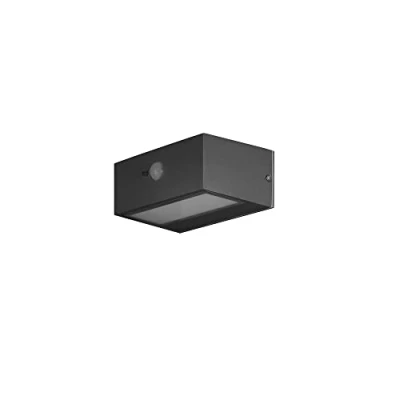 Imagen de FORLIGHT Top Aplique Solar Exterior LED 3W. de Pared con Placa para Jardín y Terraza. Blanco Cálido 3000K. Color Gris Urbano